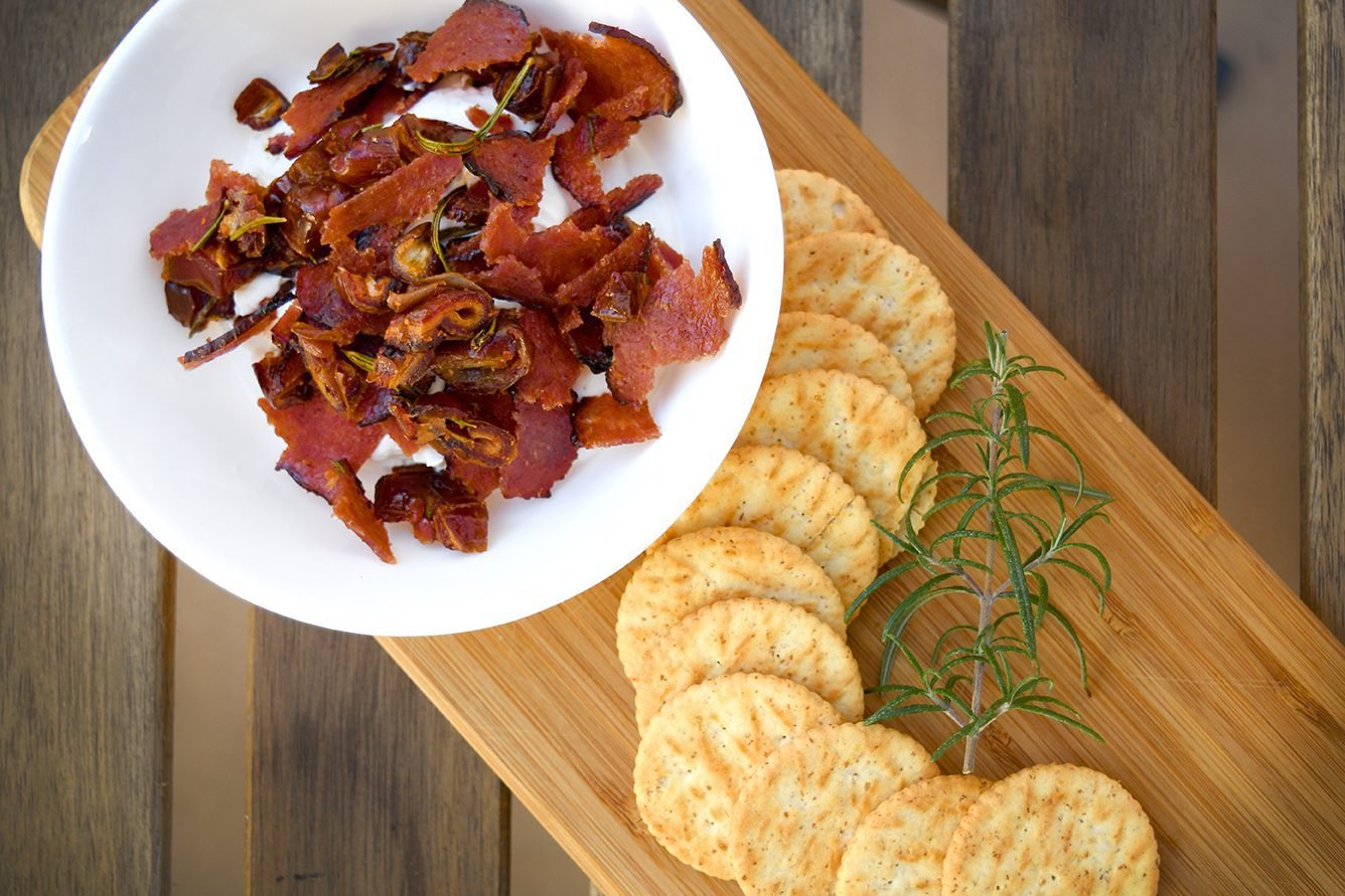 Whipped Ricotta with Honey Turkey Bacon - Eat with Meraki