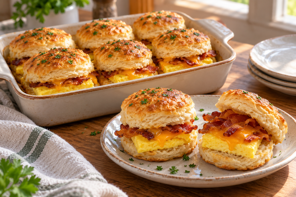 Bacon, Egg and Cheese Biscuit Sliders