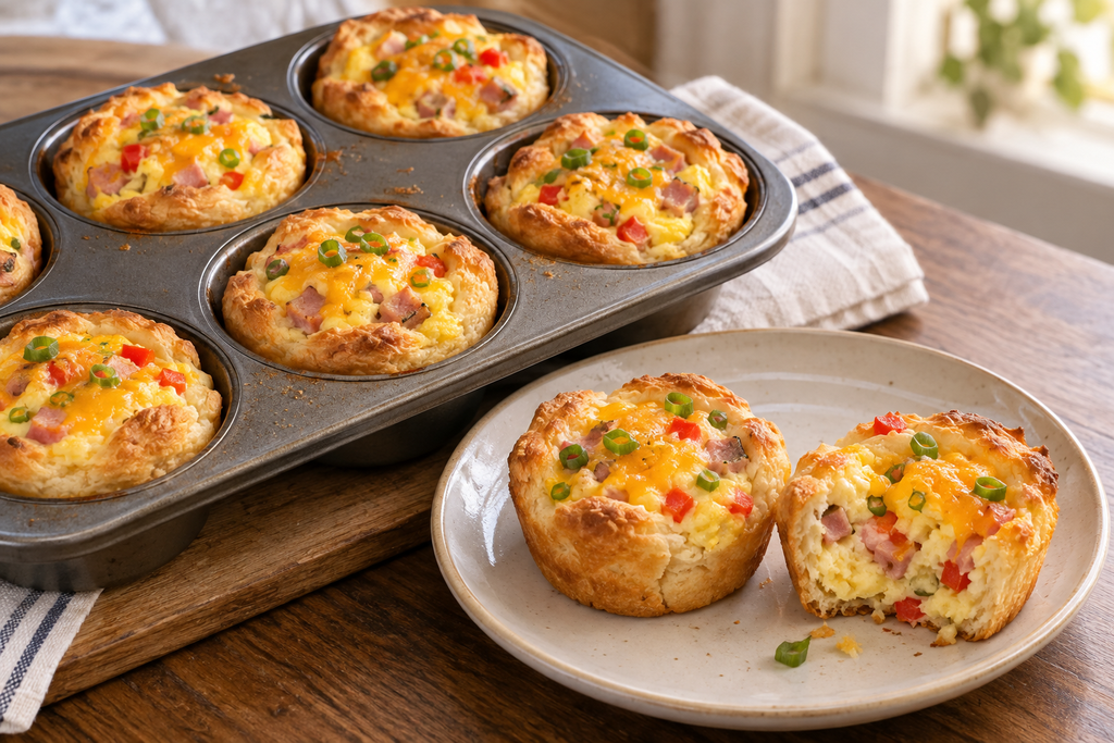 Ham and Egg Biscuit Cups