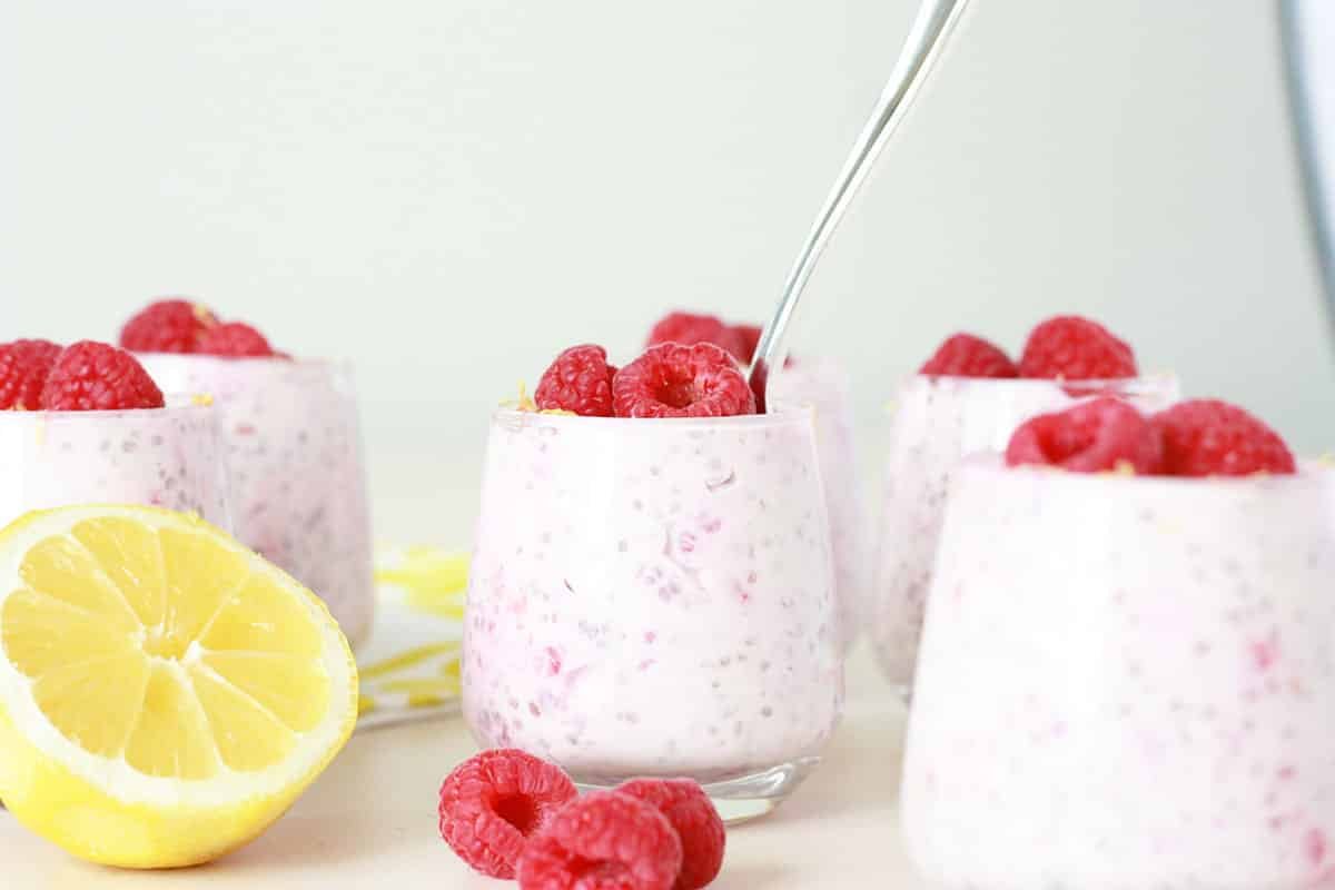 Lemon Raspberry Chia Seed Pudding - Super Healthy Kids