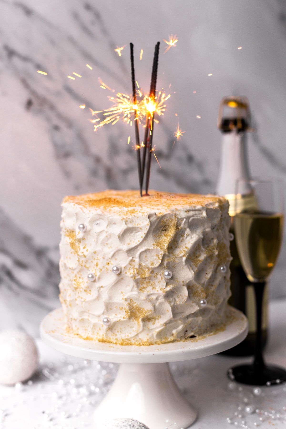 Champagne Cake with Bubbly Frosting - Holiday Food and Fun