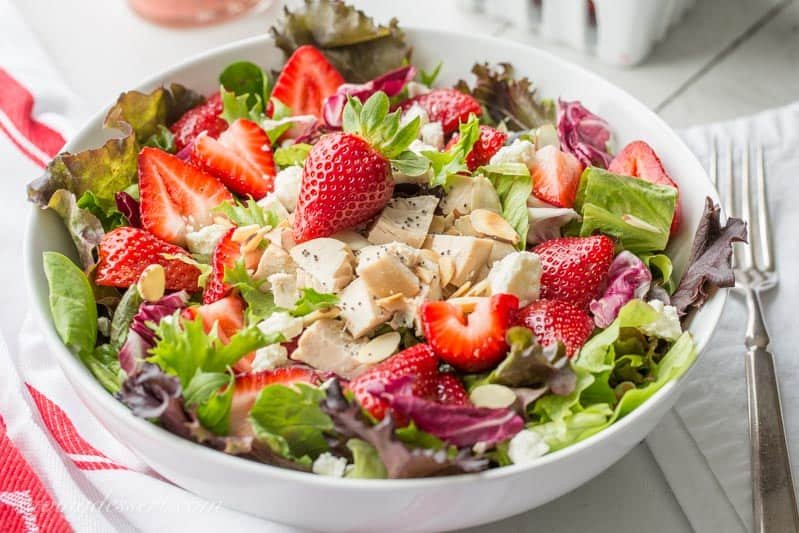 Strawberry Salad with Chicken and Poppy Seed Dressing - Saving Room for  Dessert
