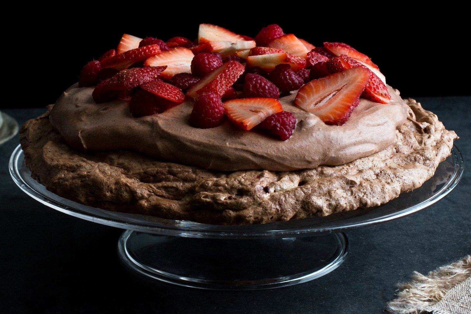 Chocolate Pavlova With Chocolate Mousse