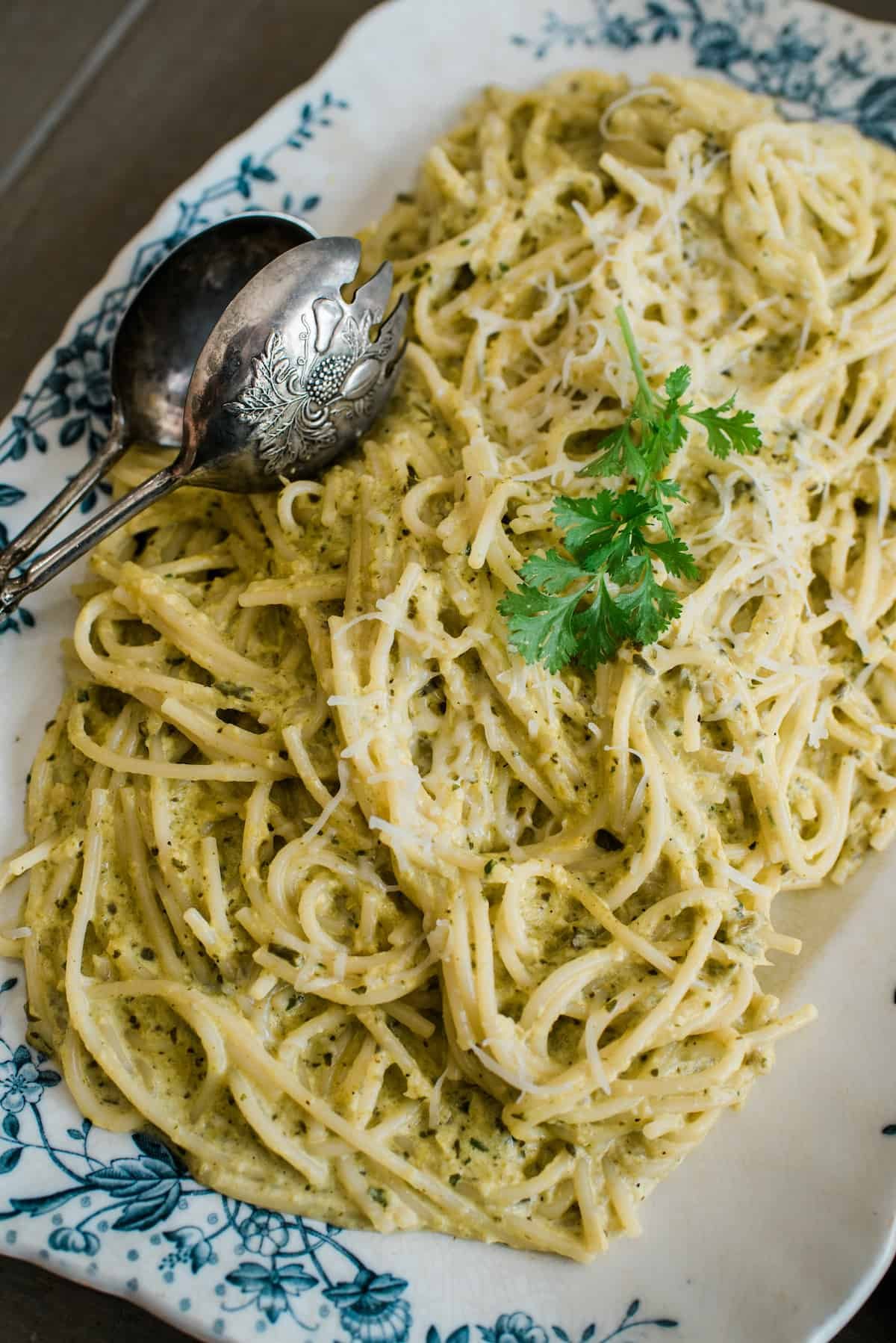 Espagueti Verde (Green Spaghetti with Poblano Cream Sauce)