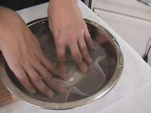 Soak Rice Paper for Vegetable Spring Rolls