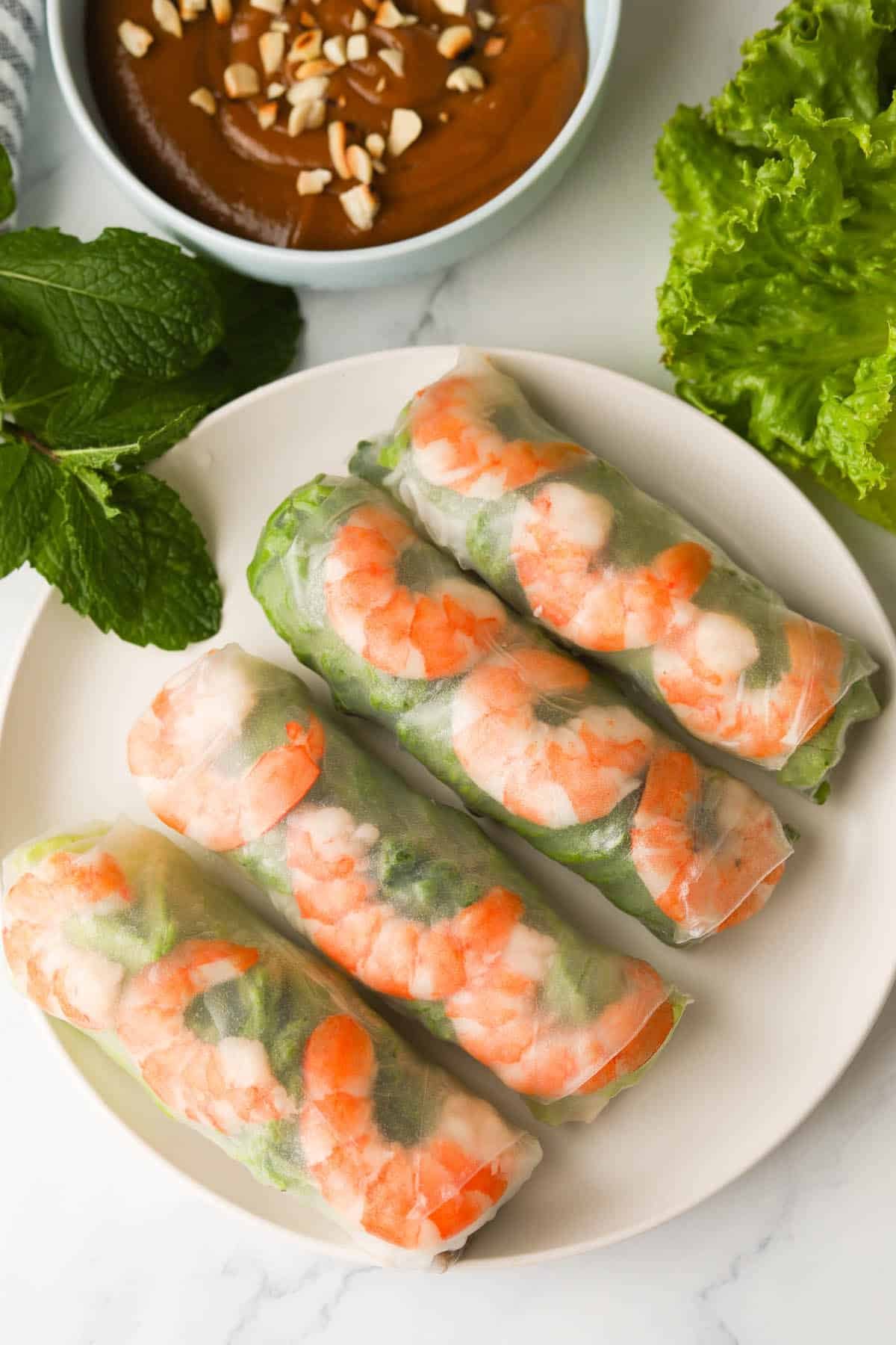 Fresh Vietnamese Pork and Shrimp Spring Rolls (Goi Cuon) - A Peachy Plate