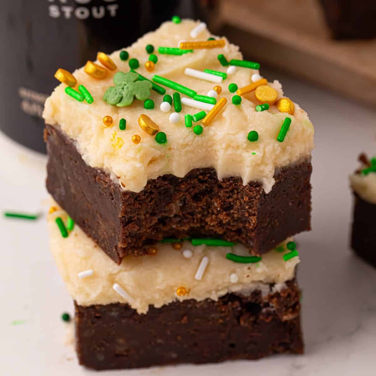 Guinness Brownies with Irish Cream Frosting