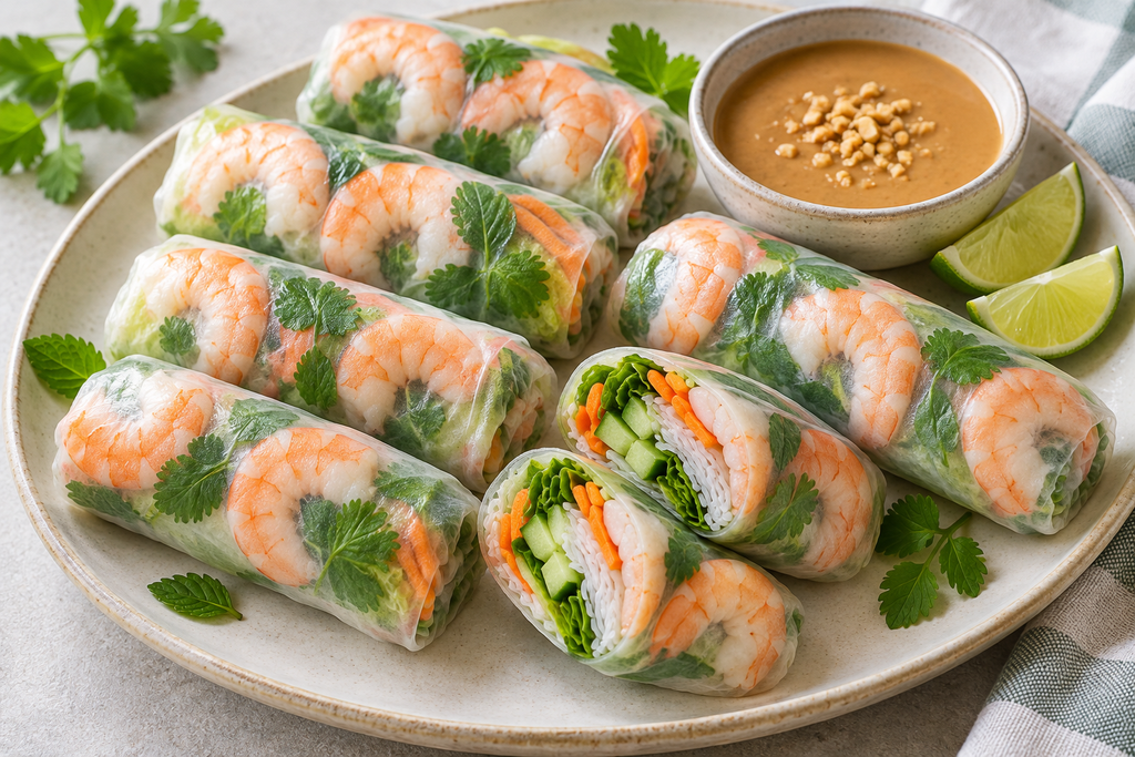 Fresh Vietnamese Shrimp and Herb Spring Rolls