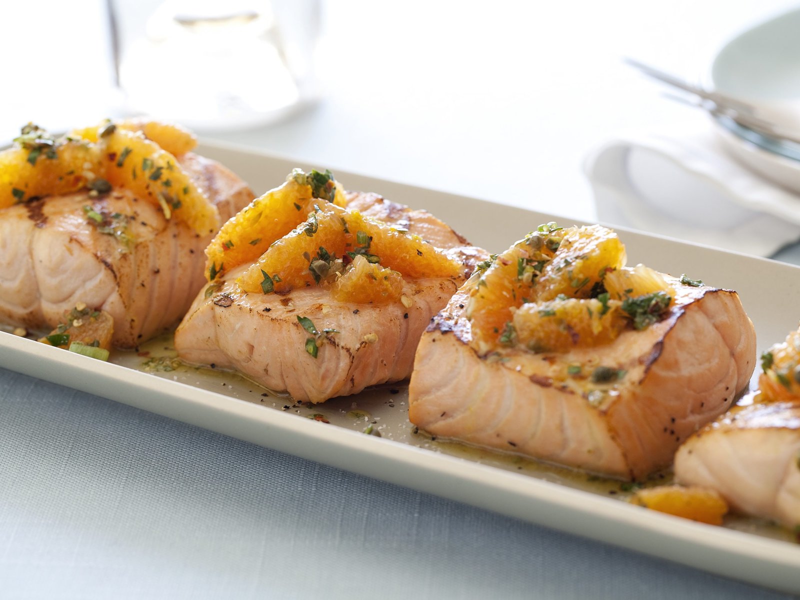 Grilled Salmon with Citrus Salsa Verde