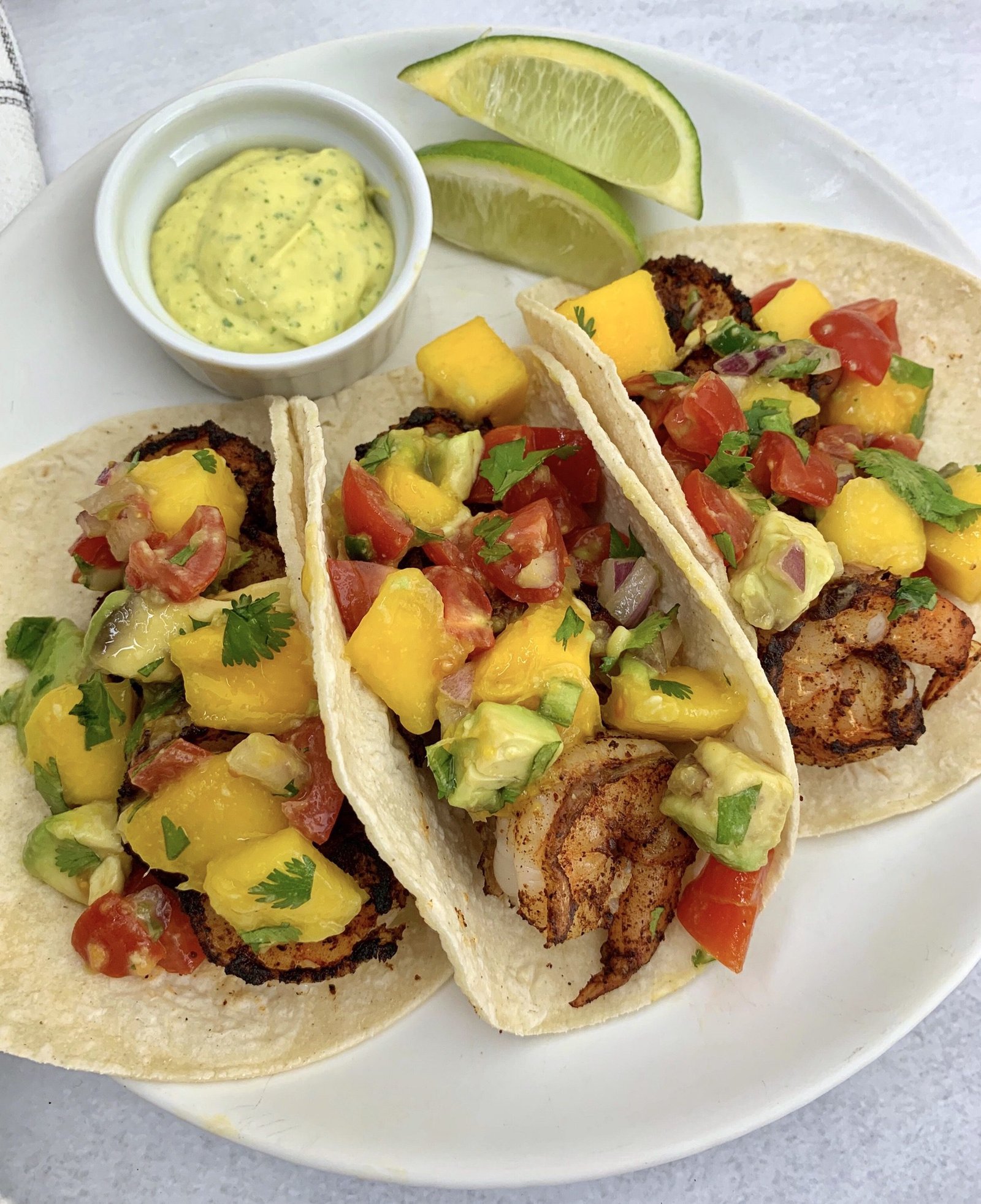 Spicy Shrimp Tacos with Mango Avocado Salsa