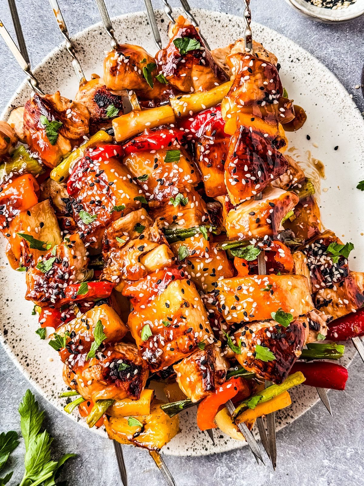 Grilled Pineapple Chicken Kabobs With Teriyaki Sauce - Killing Thyme