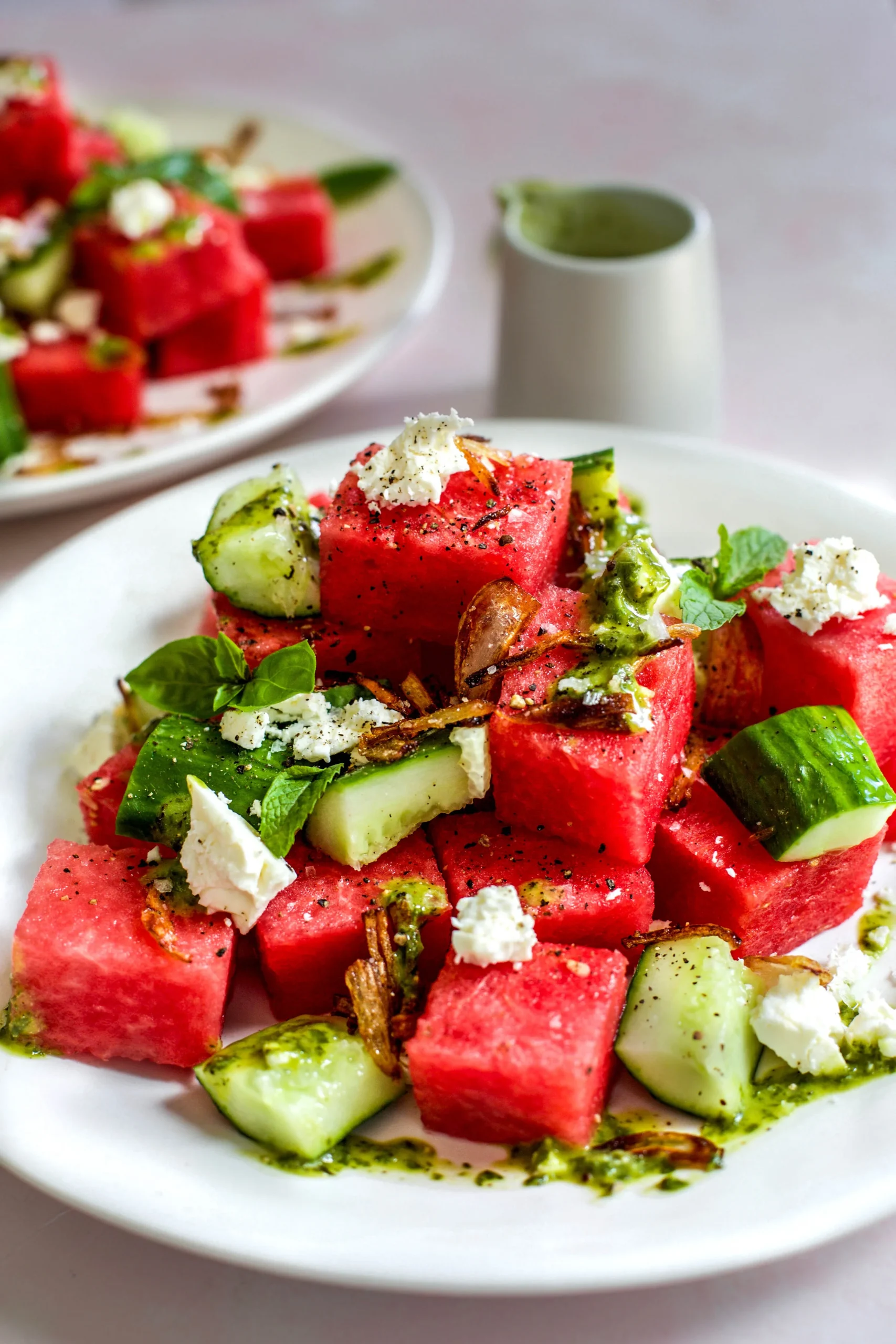 Smashed Cucumber and Watermelon Salad with Crispy Shallots and an Herby  Vinaigrette — My Diary of Us