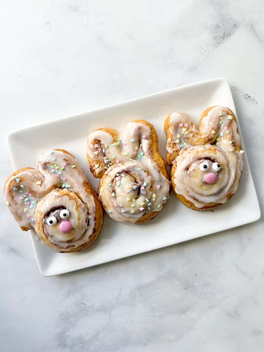 Cinnamon Roll Easter Bunnies - To Eat, Drink & Be Married