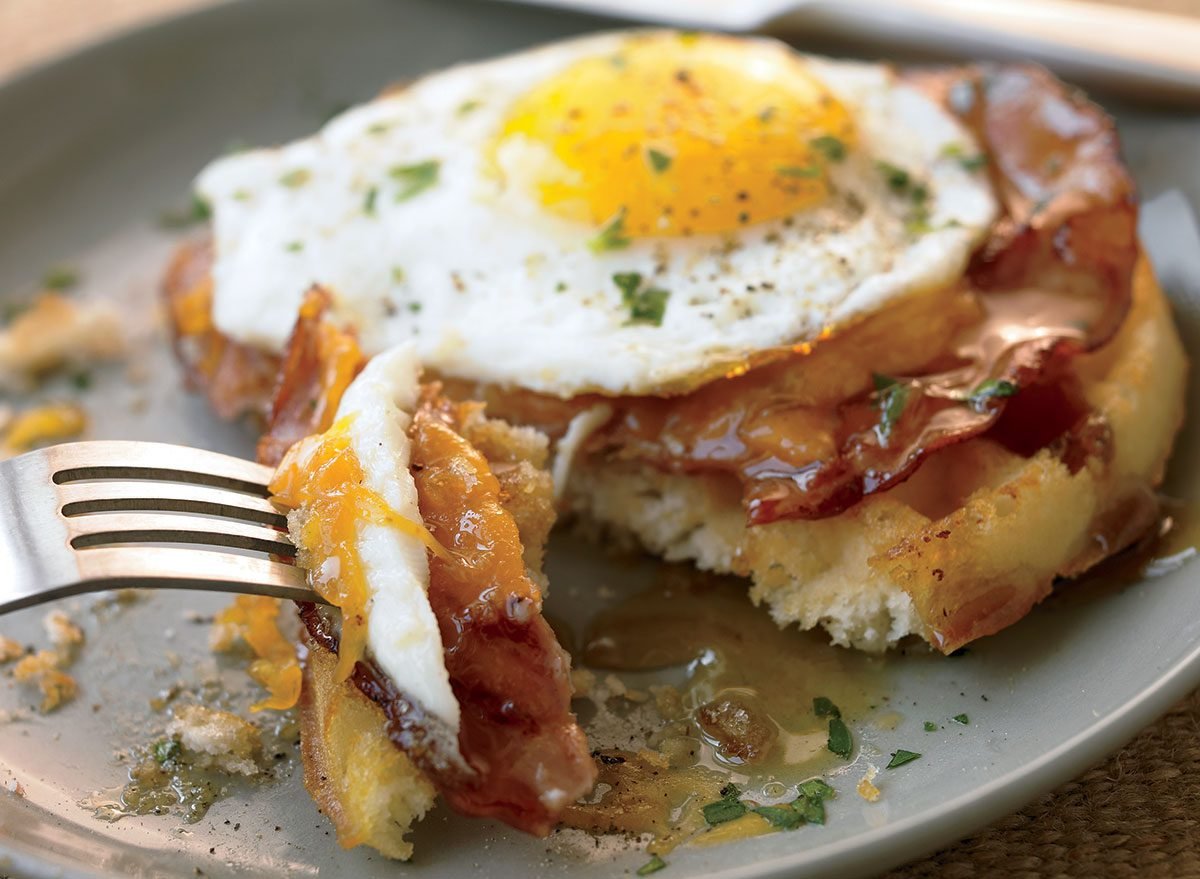 A Savory Waffle With Ham and Egg Recipe