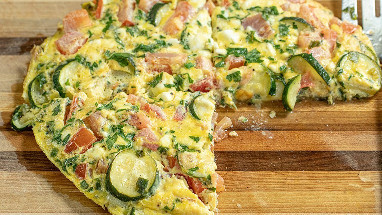 Greek Zucchini & Feta Omelette from the Beautiful Island of Crete: Ready in  20 mins!!