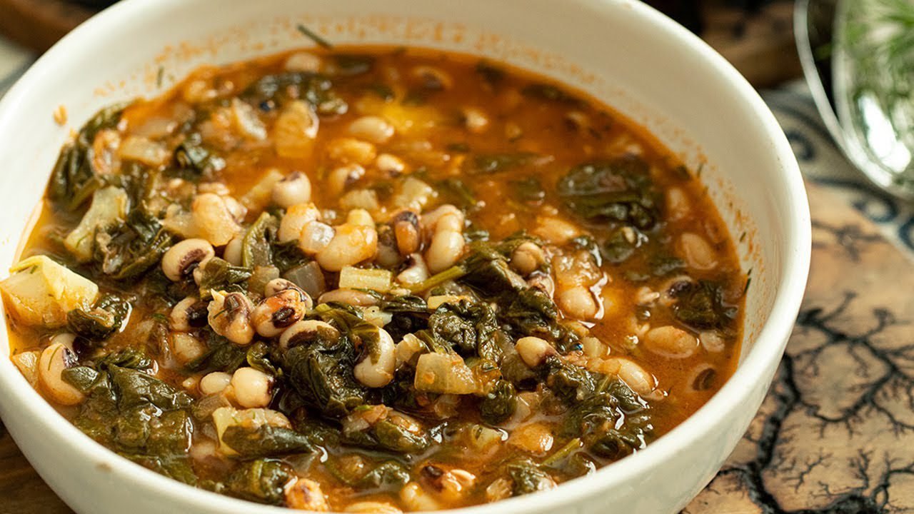 Greek Black eyed Pea & Spinach Stew