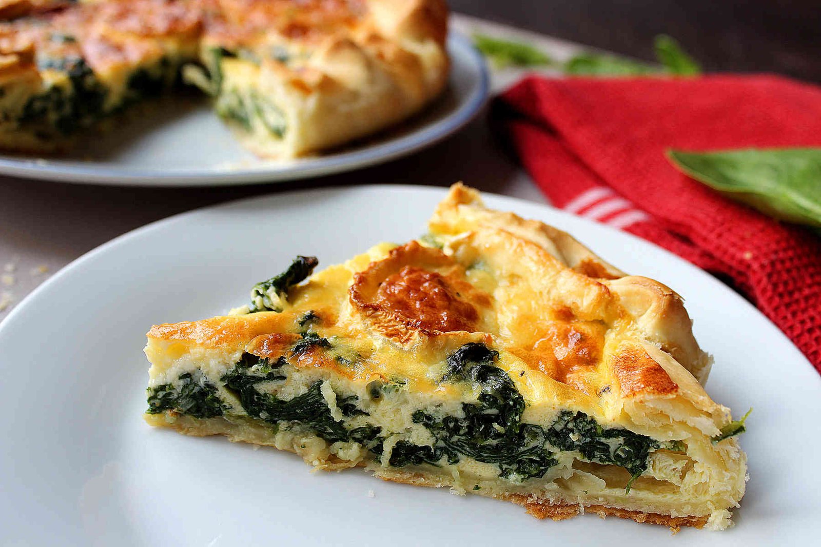Spinach and goat cheese quiche