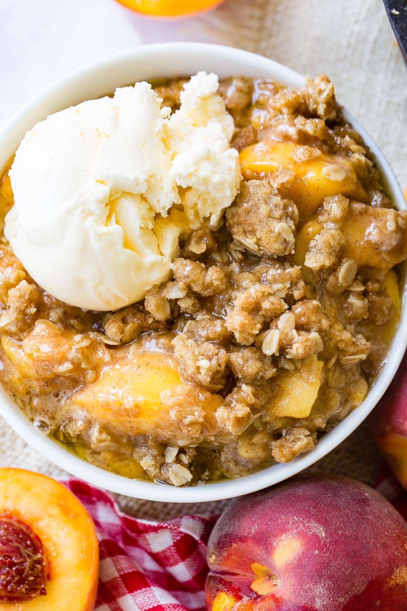 Fresh Peach Crisp Recipe (So Easy!) - Oh Sweet Basil