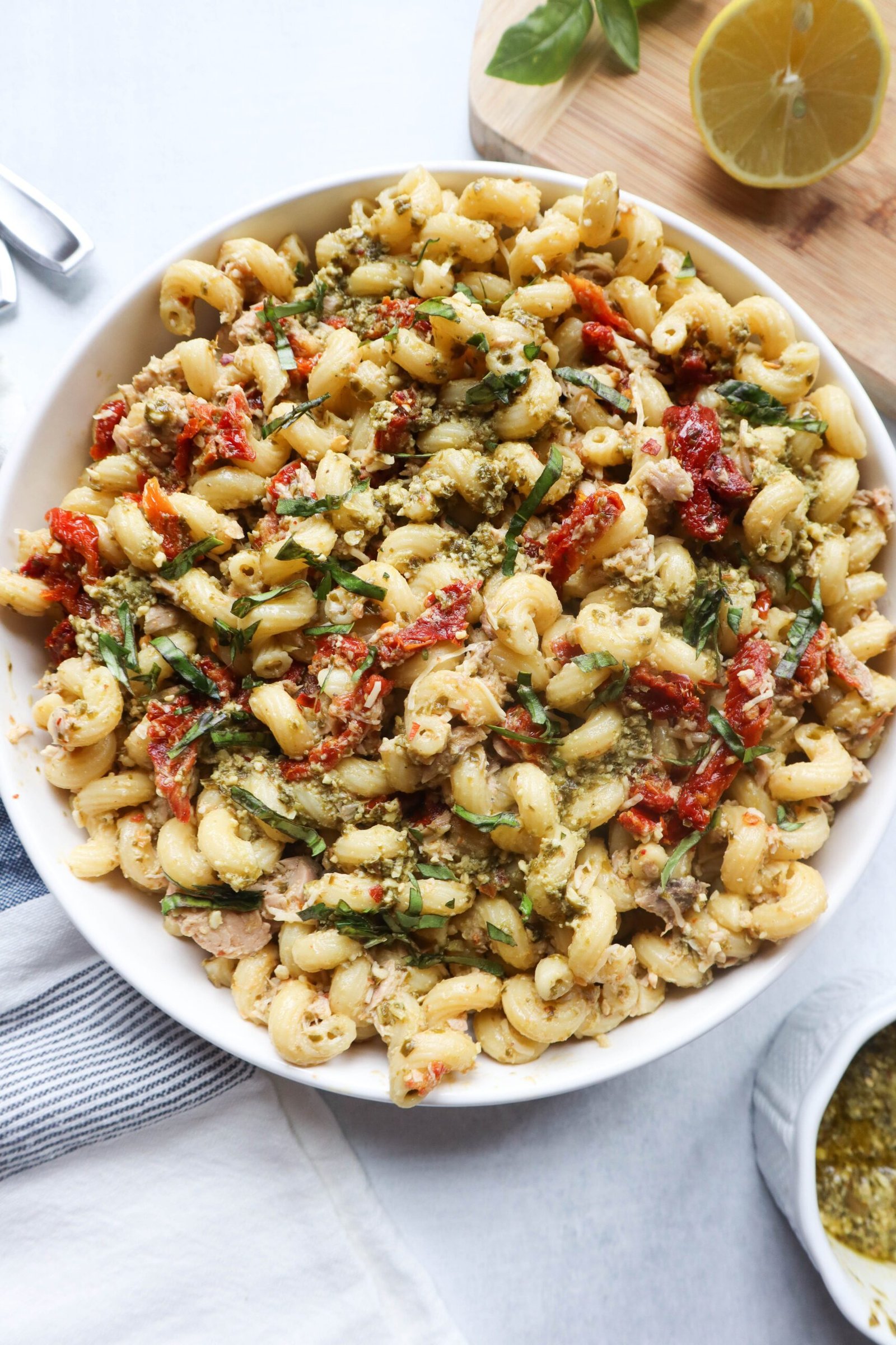 The Best Tuna Pesto Pasta