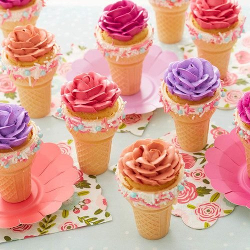 Rose-Topped Cupcake Cones