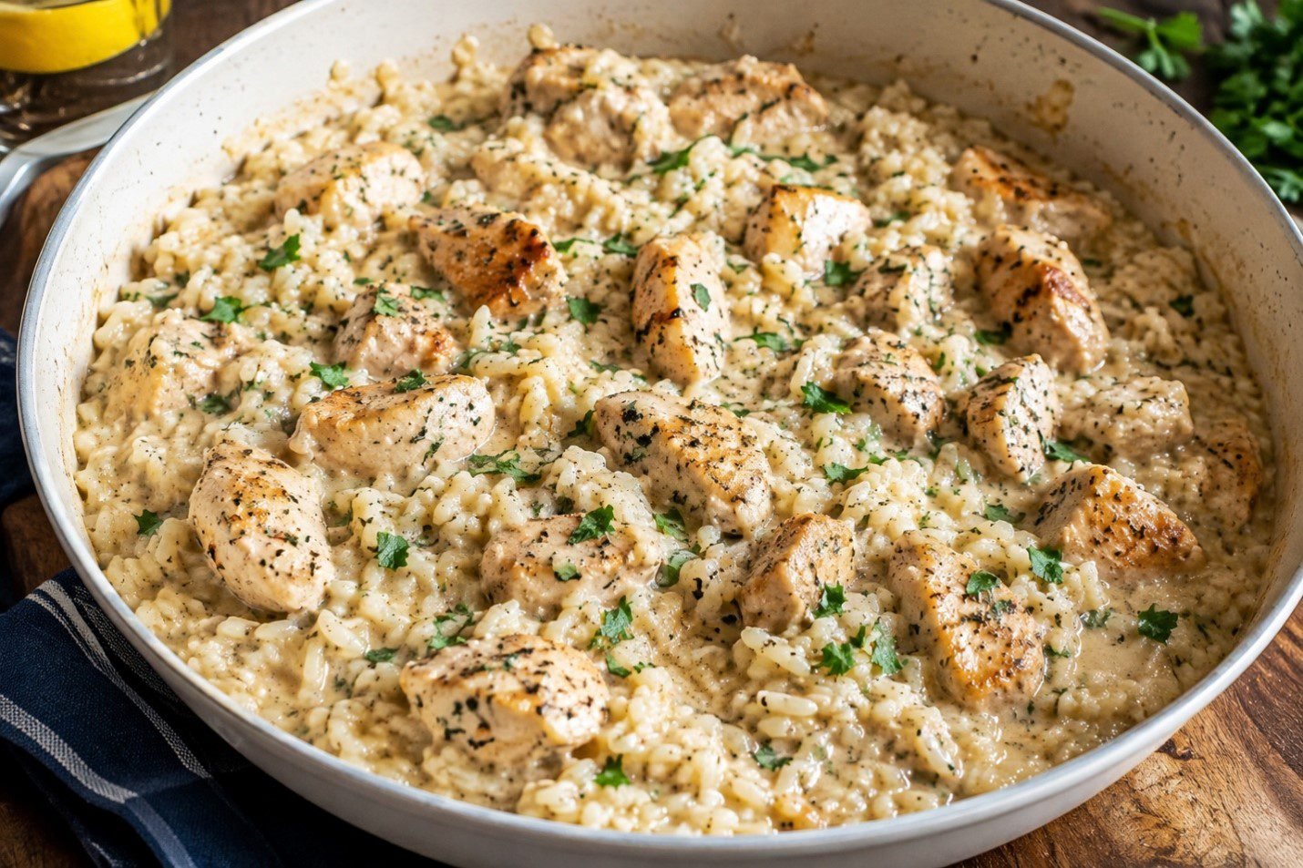 One Pot Creamy Chicken and Rice Recipe