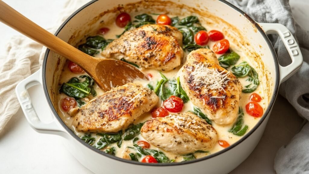 One Pot Creamy Tuscan Chicken Recipe