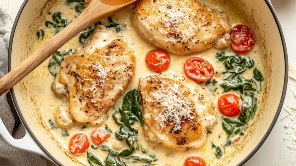 One Pot Creamy Tuscan Chicken Recipe Ready