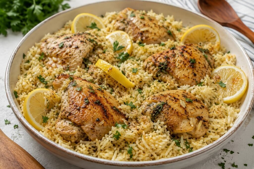 One Pot Lemon Herb Chicken and Rice