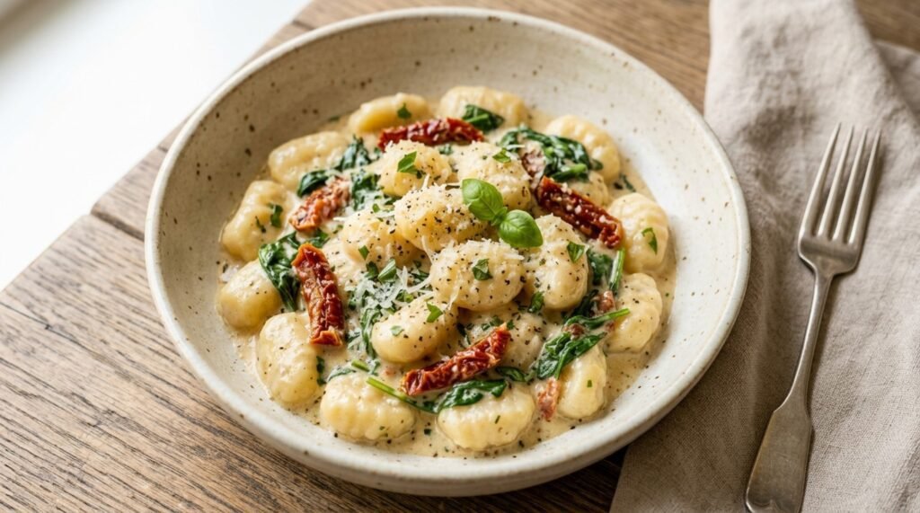 One Pot Creamy Tuscan Gnocchi