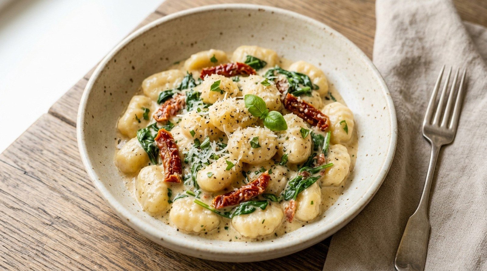 One Pot Creamy Tuscan Gnocchi